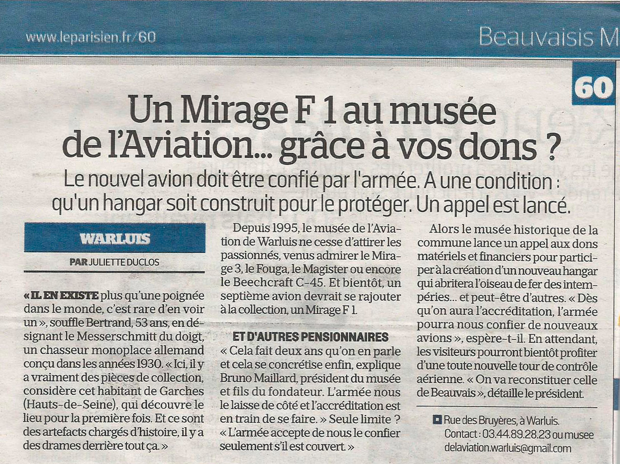 Un Mirage F1 au musée de l'Aviation... grâce à vos dons ?